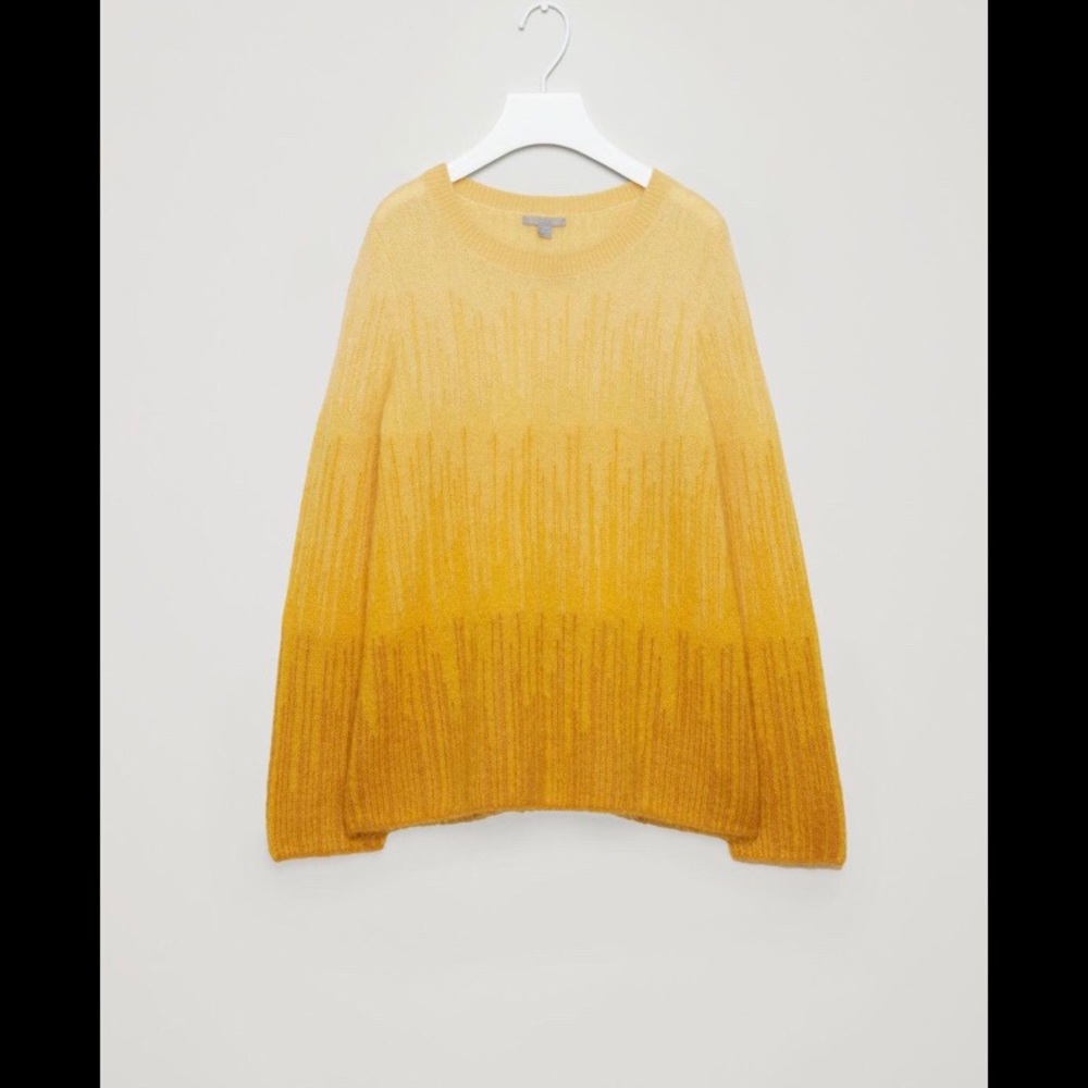 COS Tonal mohair jumper sweater in yellow